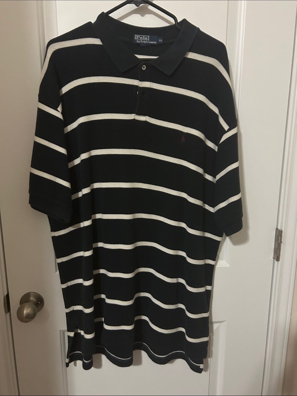 Polo by Ralph Lauren Black and White Horizontal Stripe Polo